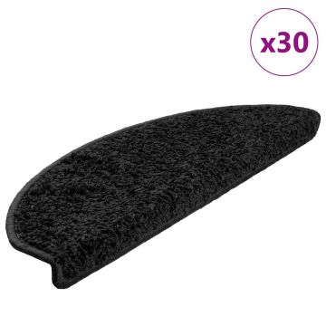 Gossi covorase scara 30 buc negru 65x21x4 cm