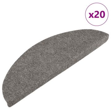 Gossi covorase scara autoadezive 20 buc gri 65x22,5x3,5 cm
