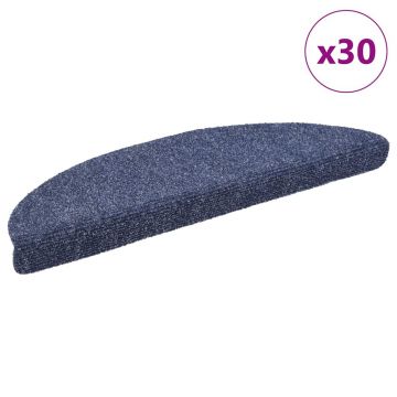 Gossi covorase scara autoadezive 30 buc albastru 56x17x3 cm
