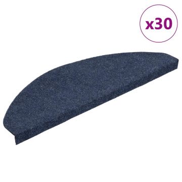 Gossi covorase scara autoadezive 30 buc albastru 65x22,5x3,5 cm