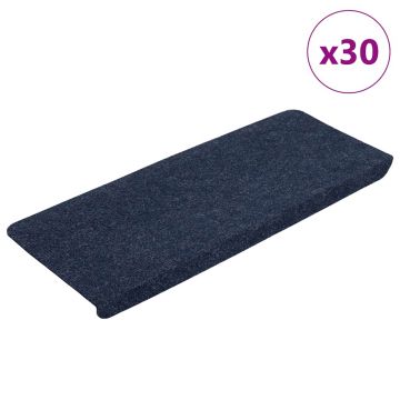 Gossi covorase scara autoadezive 30 buc albastru 65x24,5x3,5 cm