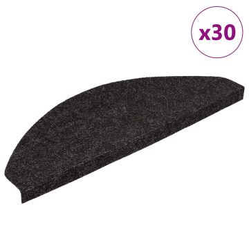 Gossi covorase scara autoadezive 30 buc antracit 65x22,5x3,5 cm
