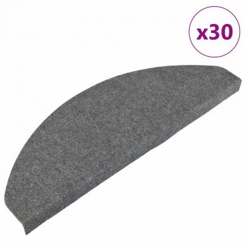 Gossi covorase scara autoadezive 30 buc gri 65x22,5x3,5 cm
