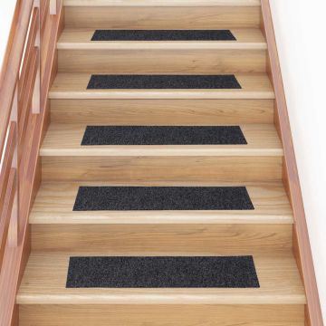 Gossi covorase scara autoadezive 30 buc gri 76x20 cm dreptunghiular