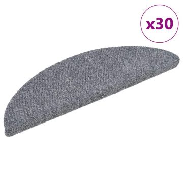 Gossi covorase scara autoadezive 30 buc gri deschis 56x17x3 cm