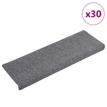 Gossi covorase scara autoadezive 30 buc gri deschis 65x21x4 cm