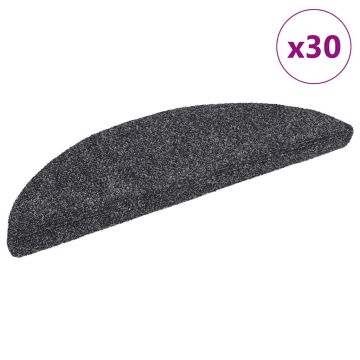Gossi covorase scara autoadezive 30 buc gri inchis 56x17x3 cm