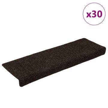 Gossi covorase scara autoadezive 30 buc maro 65x21x4 cm