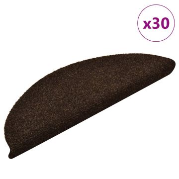 Gossi covorase scara autoadezive 30 buc maro inchis 56x17x3 cm