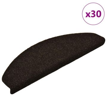 Gossi covorase scara autoadezive 30 buc maro inchis 65x21x4 cm