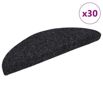 Gossi covorase scara autoadezive 30 buc negru 56x17x3 cm