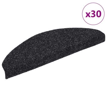 Gossi covorase scara autoadezive 30 buc negru 65x21x4 cm