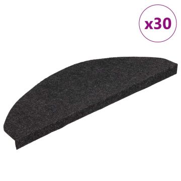 Gossi covorase scara autoadezive 30 buc negru 65x22,5x3,5 cm