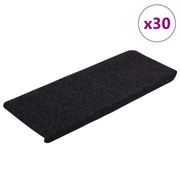 Gossi covorase scara autoadezive 30 buc negru 65x24,5x3,5 cm