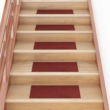 Gossi covorase scara autoadezive 30 buc rosu 60x25 cm dreptunghiular
