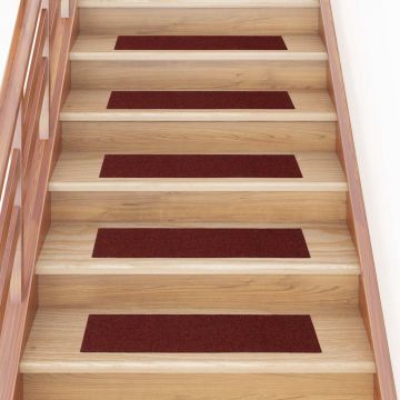 Gossi covorase scara autoadezive 30 buc rosu 76x20 cm dreptunghiular