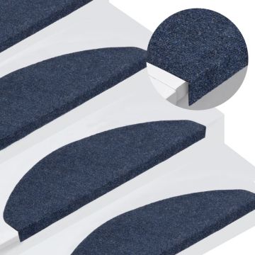 Gossi covorase scari autoadezive, 15 buc., albastru, 65x22,5x3,5 cm