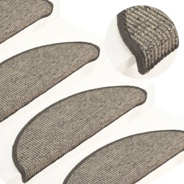 Gossi covorase scari autoadezive, 15 buc., bej si gri, 56x17x3 cm