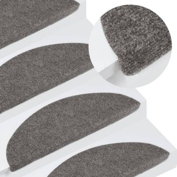 Gossi covorase scari autoadezive, 15 buc., gri, 56x17x3 cm