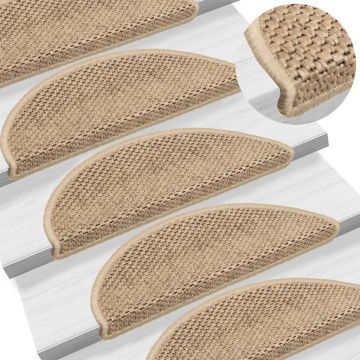 Gossi covorase scari autoadezive 15 buc. nisipiu 56x17x3 aspect sisal