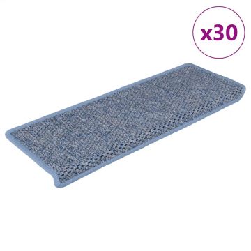 Gossi covorase scari autoadezive, 30 buc. albastru 65x21x4 cm, sisal
