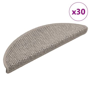Gossi covorase scari autoadezive 30 buc argintiu 56x17x3 aspect sisal
