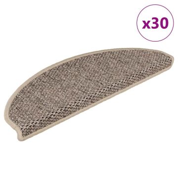 Gossi covorase scari autoadezive, 30 buc. bej 65x21x4 cm aspect sisal