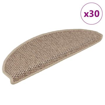 Gossi covorase scari autoadezive 30buc nisipiu 65x21x4cm aspect sisal