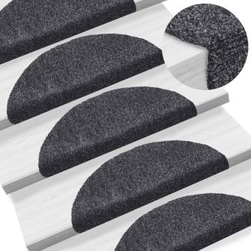 Gossi covorase scari autoadezive 5 buc. gri inchis 56x17x3 cm punch