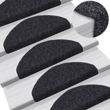 Gossi covorase scari autoadezive, 5 buc., negru, 65x21x4 cm, punch