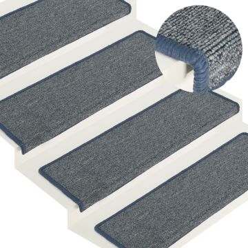 Gossi covorase trepte de scara, 15 buc., violet si albastru 65x21x4cm