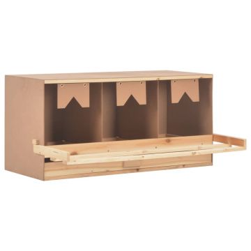 Gossi cuibar gaini cu 3 compartimente, 96x40x45 cm, lemn masiv pin