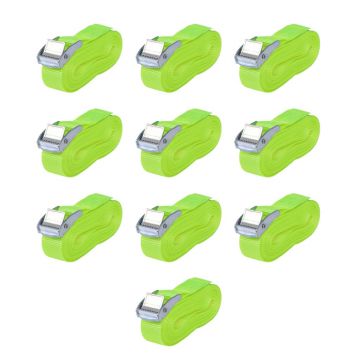 Gossi curele 10 buc, 0,25 tone, 5 m x 25 mm, verde fluorescent