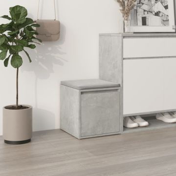 Gossi cutie cu sertar, gri beton, 40,5x40x40 cm, lemn compozit