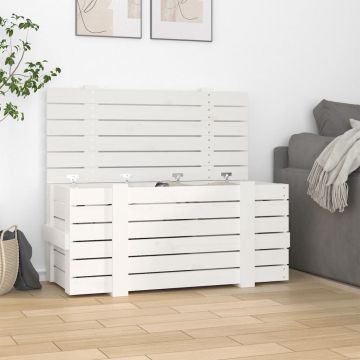 Gossi cutie de depozitare, alb, 91x40,5x42 cm, lemn masiv de pin