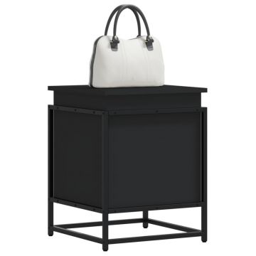 Gossi cutie de depozitare cu capac negru 40x40x51,5 cm lemn prelucrat