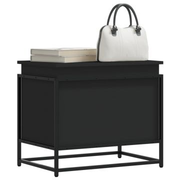 Gossi cutie de depozitare cu capac negru 60x40x51,5 cm lemn prelucrat