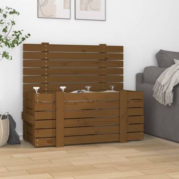 Gossi cutie de depozitare, maro miere, 91x40,5x42 cm, lemn masiv pin