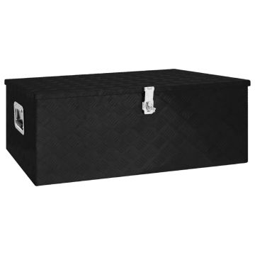 Gossi cutie de depozitare, negru, 100x55x37 cm, aluminiu