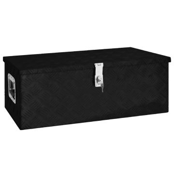 Gossi cutie de depozitare, negru, 80x39x30 cm, aluminiu