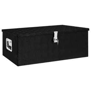 Gossi cutie de depozitare, negru, 90x47x33,5 cm, aluminiu