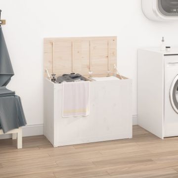 Gossi cutie de rufe, alb, 88,5x44x66 cm, lemn masiv de pin