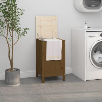 Gossi cutie de rufe, maro miere, 44x44x76 cm, lemn masiv de pin