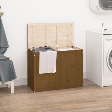 Gossi cutie de rufe, maro miere, 88,5x44x66 cm, lemn masiv de pin