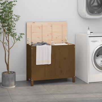 Gossi cutie de rufe, maro miere, 88,5x44x76 cm, lemn masiv de pin