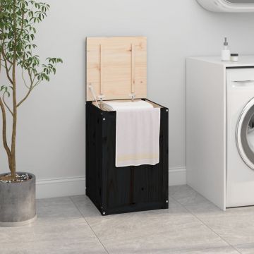 Gossi cutie de rufe, negru, 44x44x66 cm, lemn masiv de pin