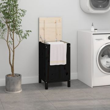 Gossi cutie de rufe, negru, 44x44x76 cm, lemn masiv de pin