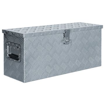Gossi cutie din aluminiu, 76,5 x 26,5 x 33 cm, argintiu