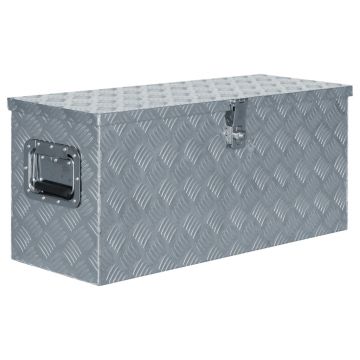Gossi cutie din aluminiu, 80 x 30 x 35 cm, argintiu