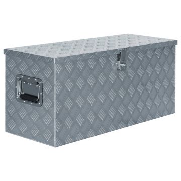 Gossi cutie din aluminiu, 90,5 x 35 x 40 cm, argintiu